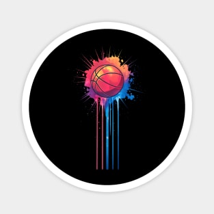 Basketball Splash Basketball Splatter Paint Bball Player Magnet